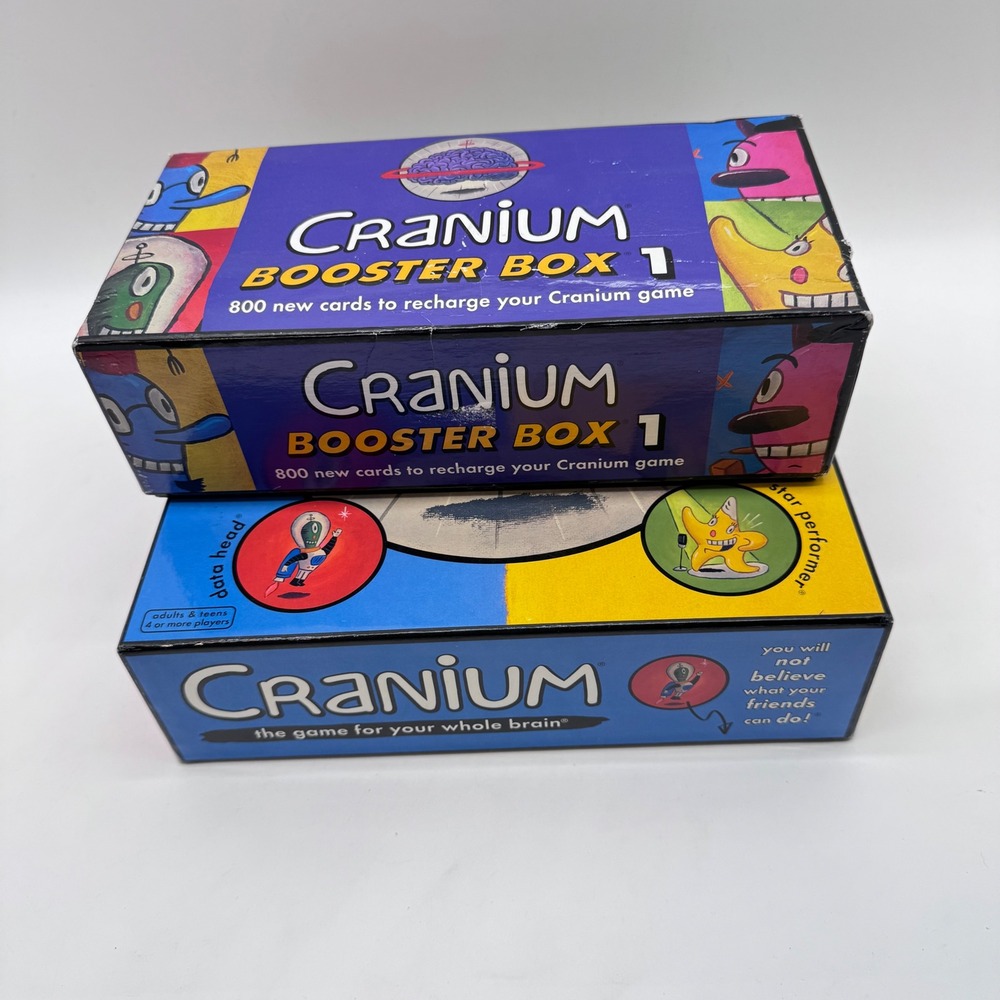 Vintage 1998 Cranium Board Game Blue Original Game and Booster Box 1 Set